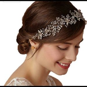 Boho bridal headband hair piece